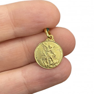 Saint Michael Medal 18 carat gold, Medals and pendants in