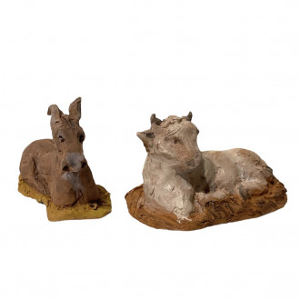 Bologna nativity scene Holy Family, donkey and ox 2