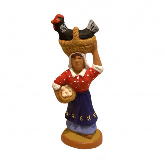 Woman with Santons chicken 6 cm