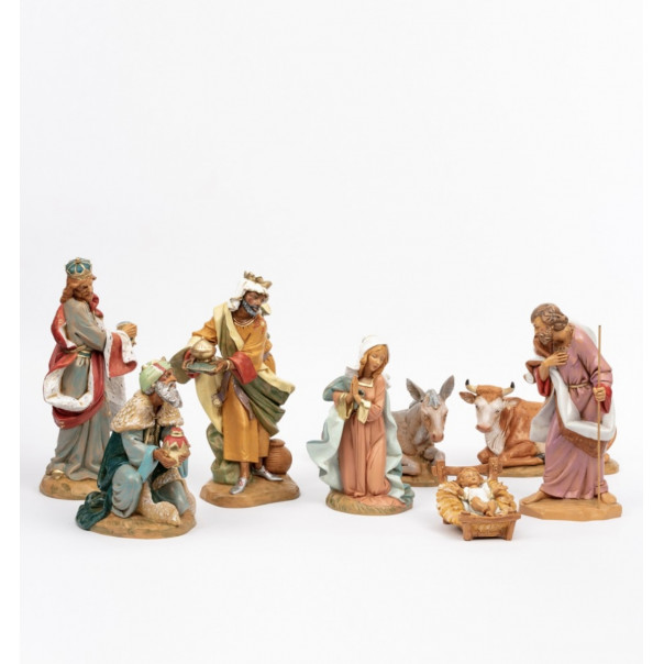 Nativity, donkey, ox and King Magi fontanini 30 cm