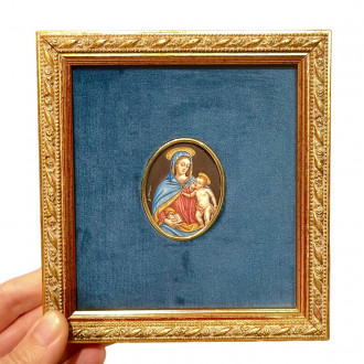 Miniatura su lastra di avorio Madonna dell'aiuto