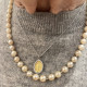 Miraculous medal choker necklace in 18k gold and diamonds