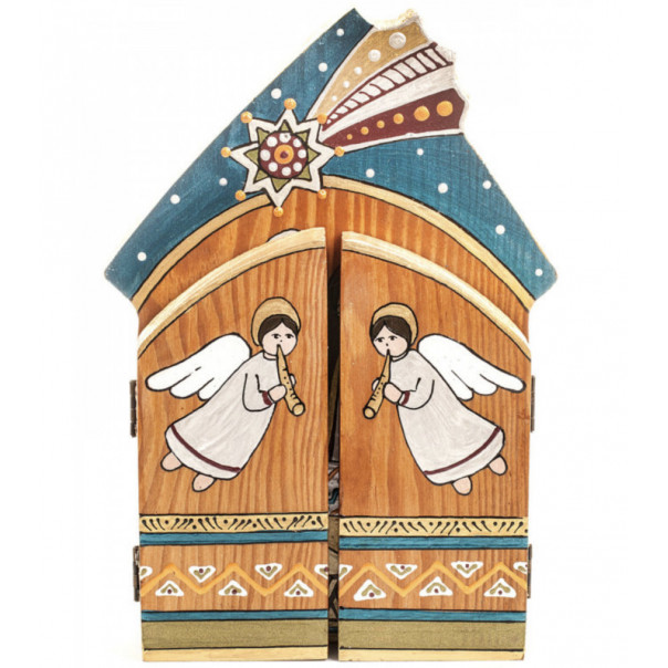 Painted nativity scene -large- Triptych