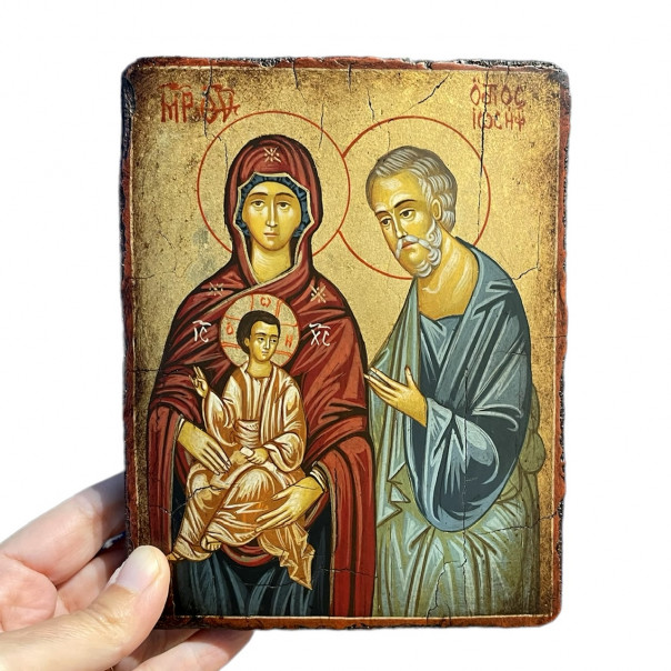 Sacra Famiglia icona dipinta