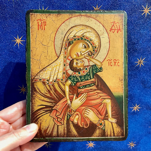 Icon Mother of God the child's game, Painted Icons