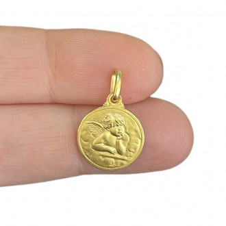 18-karat gold Guardian Angel medal