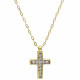 18-karat gold cross choker and zircons