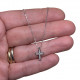 18 carat white gold cross choker and zircons