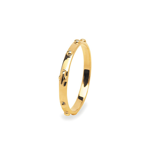 18-karat gold rosary ring