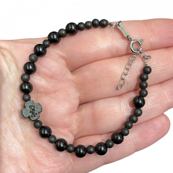 Bracciale rosario uomo legno ebano