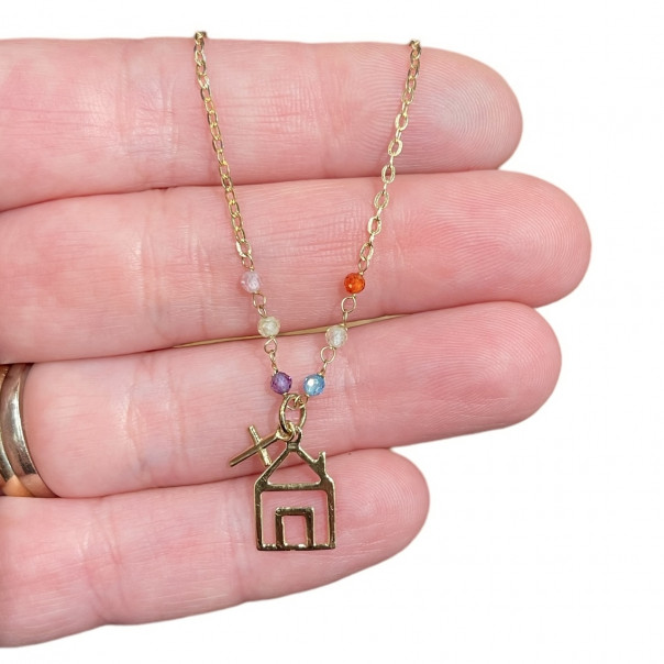 Collana casa vivente zaffiri oro 18 carati