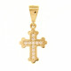 trefoil cross in yellow gold and zircons