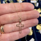 necklace with handmade 18k gold cross