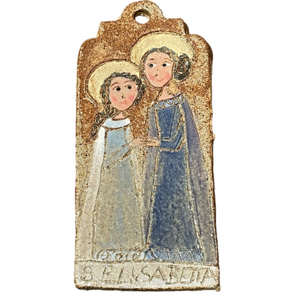 Santa Elisabetta in gres quadretto da appendere