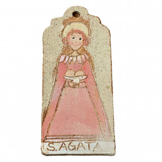 Santa Agata quadretto in gres da appendere