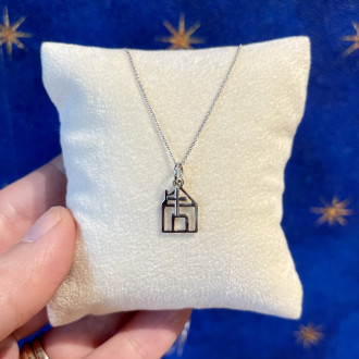 "The living house" necklace in white gold 2