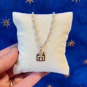 Necklace "The living house" gilded silver and zircons 2