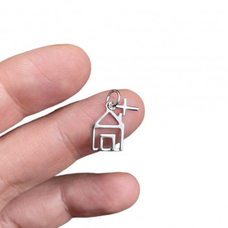 "The living house" pendant in 18k white gold