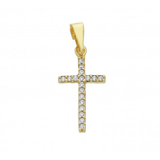cross with zircons in 18k gold