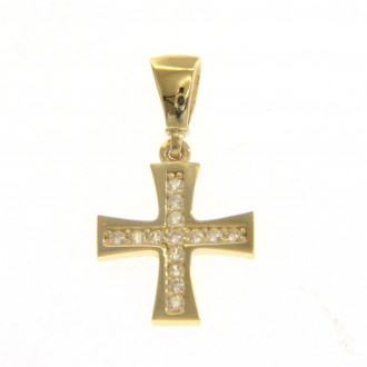 Greek cross 18k gold and zircons 2