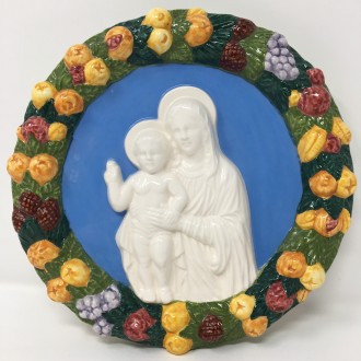 Madonna with child Della Robbia type cm. 22