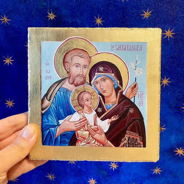 Pictografia su calce Santa Famiglia