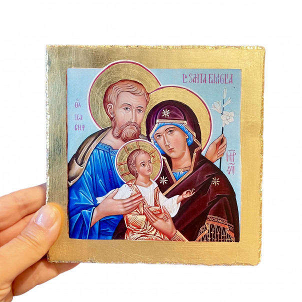 Holy Family pictograph on lime