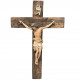 Crucifix carved in antiqued wood