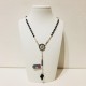 Rosario da collo argento Swarovski nero