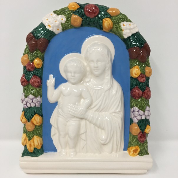 Madonna with child Della Robbia type cm. 20 x 15
