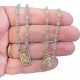 Scapular coined silver and aventurine plaques