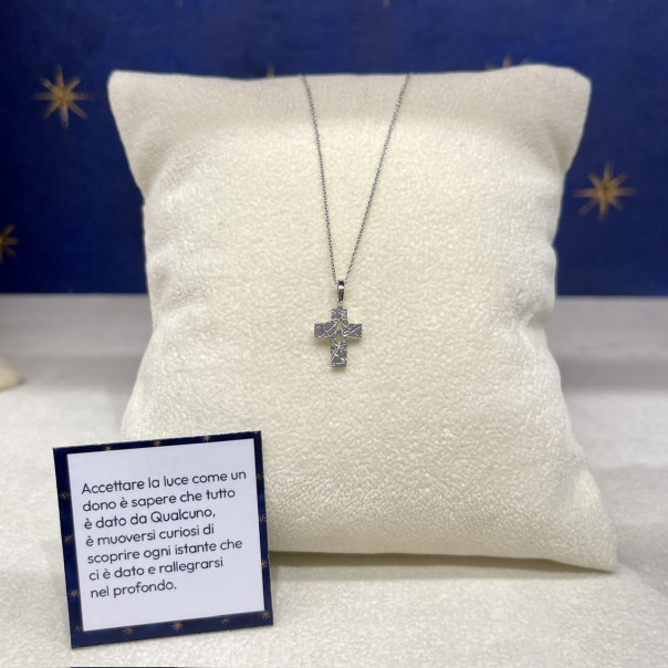 Cross The crack and the Light in white gold