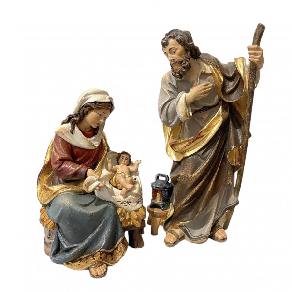Baroque nativity handmade wooden sculpture