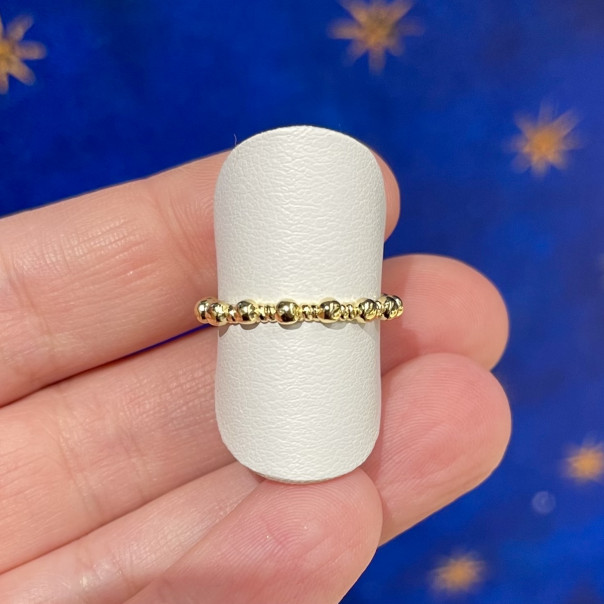 Rosary ring with golden zircons cross