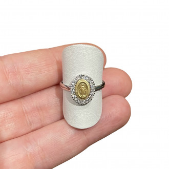 Anello Medaglia Miracolosa zirconi