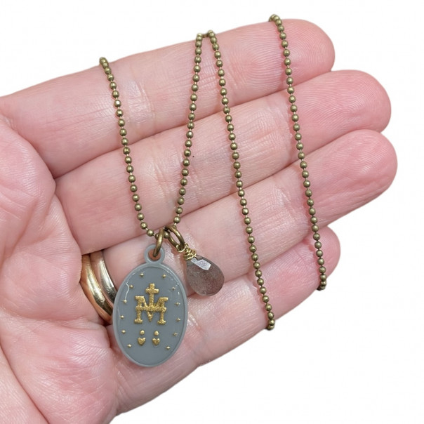 Gray Miraculous Monogram Necklace