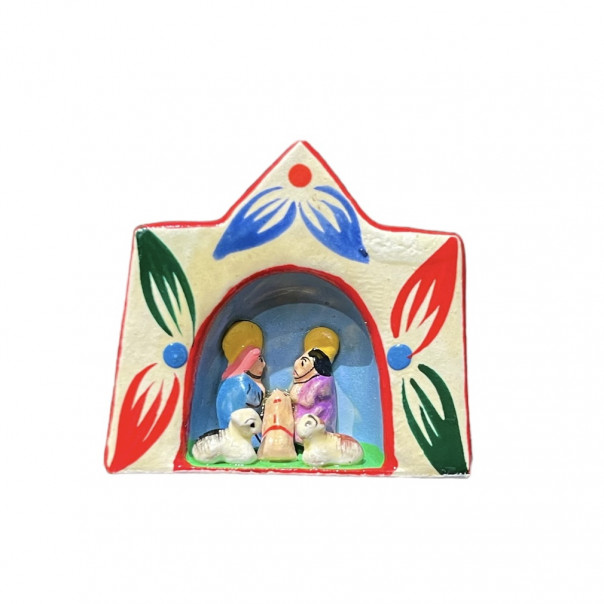 Small triptych Peruvian nativity scene