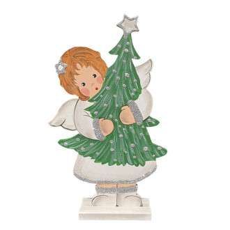 Angelo cherubini Cristina con albero di natale