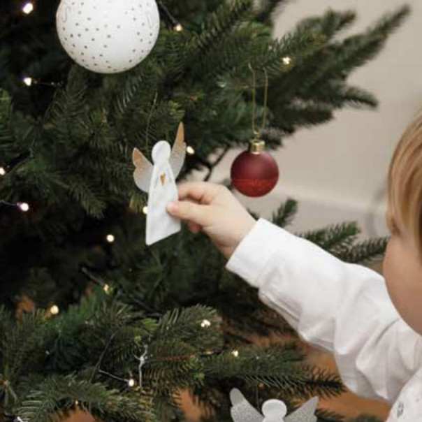 Angelo in ceramica decorazione per albero di natale