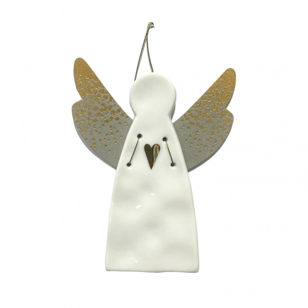 Angelo in ceramica decorazione per albero di natale