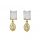 Quartz earrings with Miraculous Medal