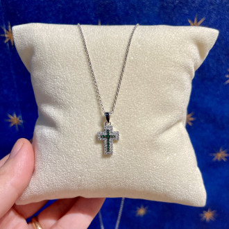 Ciondolo Croce Chiodi Exploit – Argento 925 Con Zirconi Bianchi – Donna, Mm 20x33