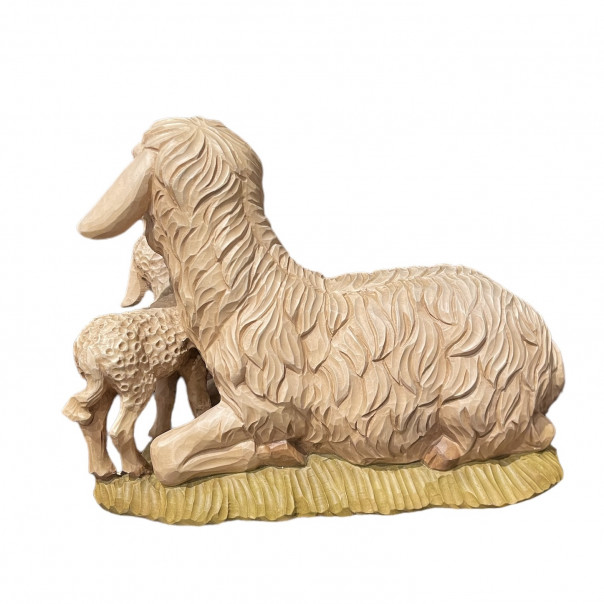 pecora con agnello presepe anri becher cm 50