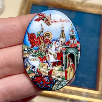Miniatura smalto a mano San Giorgio 2