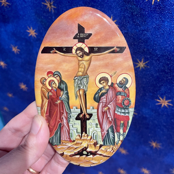 Crucifixion hand illuminated icon