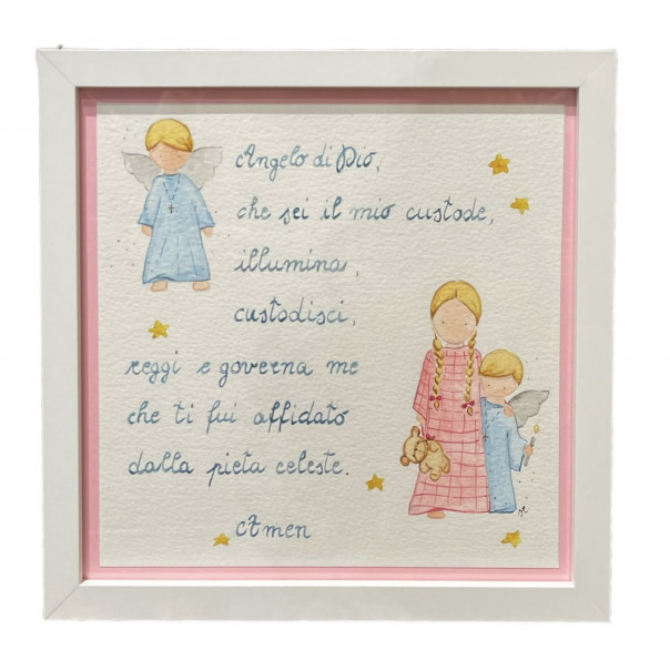 Prayer Angel of God Watercolor child