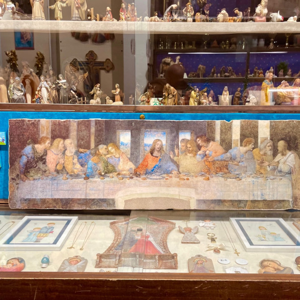 Fresco pictography Last Supper Leonardo