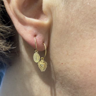Golden Miraculous Madonnina hoop earrings 2