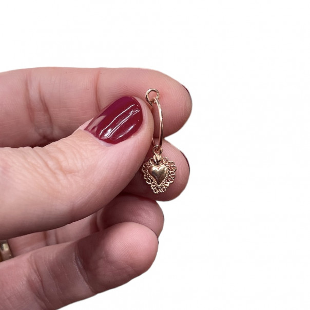 Pink Sacred Heart hoop earrings