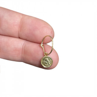 Orecchini cerchietto Angelo dorato